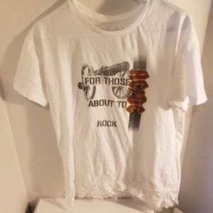 AC DC shirt with lace bottom